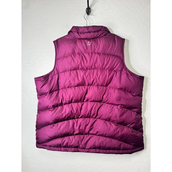 Lands End Down Puffer Vest Women 2X Purple Full Zip Quilted Packable Lightweight - Picture 2 of 4